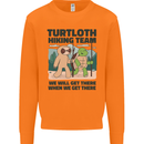Turtloth Hiking Team Hiking Turtle Sloth Mens Sweatshirt Jumper Orange
