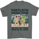 Turtloth Hiking Team Hiking Turtle Sloth Mens T-Shirt 100% Cotton Charcoal