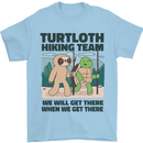Turtloth Hiking Team Hiking Turtle Sloth Mens T-Shirt 100% Cotton Light Blue