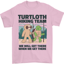 Turtloth Hiking Team Hiking Turtle Sloth Mens T-Shirt 100% Cotton Light Pink