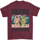 Turtloth Hiking Team Hiking Turtle Sloth Mens T-Shirt 100% Cotton Maroon