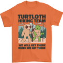 Turtloth Hiking Team Hiking Turtle Sloth Mens T-Shirt 100% Cotton Orange