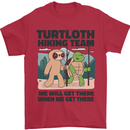 Turtloth Hiking Team Hiking Turtle Sloth Mens T-Shirt 100% Cotton Red