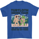 Turtloth Hiking Team Hiking Turtle Sloth Mens T-Shirt 100% Cotton Royal Blue
