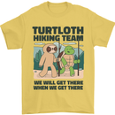 Turtloth Hiking Team Hiking Turtle Sloth Mens T-Shirt 100% Cotton Yellow