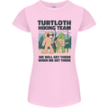 Turtloth Hiking Team Hiking Turtle Sloth Womens Petite Cut T-Shirt Light Pink