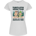 Turtloth Hiking Team Hiking Turtle Sloth Womens Petite Cut T-Shirt White