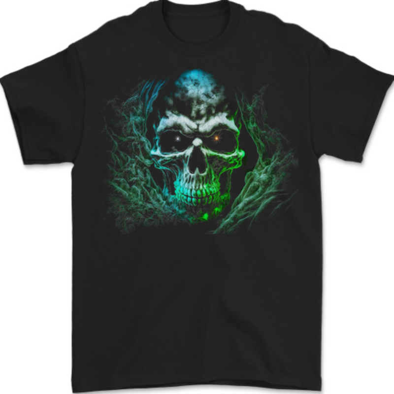 Twinkle Eyes Evil Skull Mens T-Shirt 100% Cotton BLACK