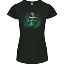 Twinkle Eyes Evil Skull Womens Petite Cut T-Shirt Black