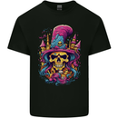 Twisted Skull LSD Fantasy Magic Mushrooms Mens Cotton T-Shirt Tee Top Black