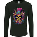 Twisted Skull LSD Fantasy Magic Mushrooms Mens Long Sleeve T-Shirt Black