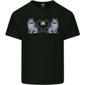 Two Heart Tailed Cats Love Kids T-Shirt Childrens Black