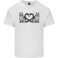 Two Heart Tailed Cats Love Kids T-Shirt Childrens White