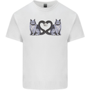 Two Heart Tailed Cats Love Kids T-Shirt Childrens White