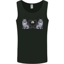 Two Heart Tailed Cats Love Mens Vest Tank Top Black