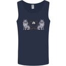 Two Heart Tailed Cats Love Mens Vest Tank Top Navy Blue