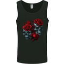 Two Skulls With Roses Gothic Goth Mens Vest Tank Top Black