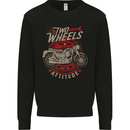 Two Wheels Attitude Biker Motorcycle Motorbike Kids Sweatshirt Jumper Black