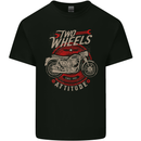 Two Wheels Attitude Biker Motorcycle Motorbike Kids T-Shirt Childrens Black