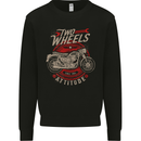 Two Wheels Attitude Biker Motorcycle Motorbike Mens Sweatshirt Jumper Black