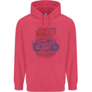 Two Wheels Attitude Motorcycle Biker Motorbike Childrens Kids Hoodie Heliconia