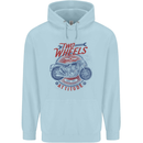 Two Wheels Attitude Motorcycle Biker Motorbike Childrens Kids Hoodie Light Blue