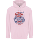 Two Wheels Attitude Motorcycle Biker Motorbike Childrens Kids Hoodie Light Pink