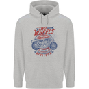 Two Wheels Attitude Motorcycle Biker Motorbike Childrens Kids Hoodie Sports Grey