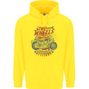 Two Wheels Attitude Motorcycle Biker Motorbike Childrens Kids Hoodie Yellow