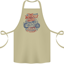 Two Wheels Attitude Motorcycle Biker Motorbike Cotton Apron 100% Organic Khaki
