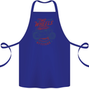 Two Wheels Attitude Motorcycle Biker Motorbike Cotton Apron 100% Organic Royal Blue
