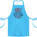 Two Wheels Attitude Motorcycle Biker Motorbike Cotton Apron 100% Organic Turquoise