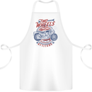 Two Wheels Attitude Motorcycle Biker Motorbike Cotton Apron 100% Organic White