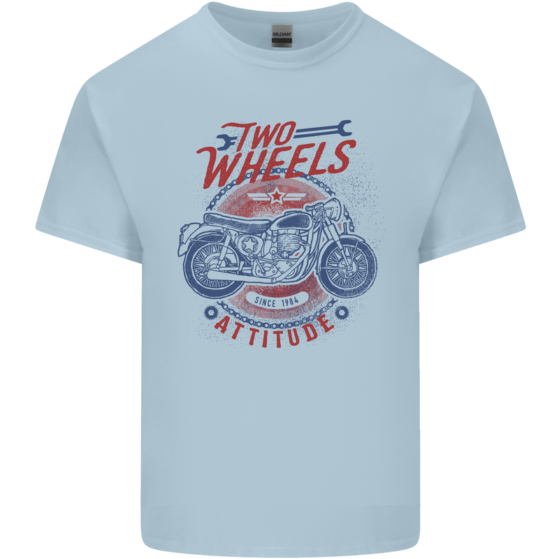 Two Wheels Attitude Motorcycle Biker Motorbike Kids T-Shirt Childrens Light Blue