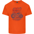 Two Wheels Attitude Motorcycle Biker Motorbike Kids T-Shirt Childrens Orange