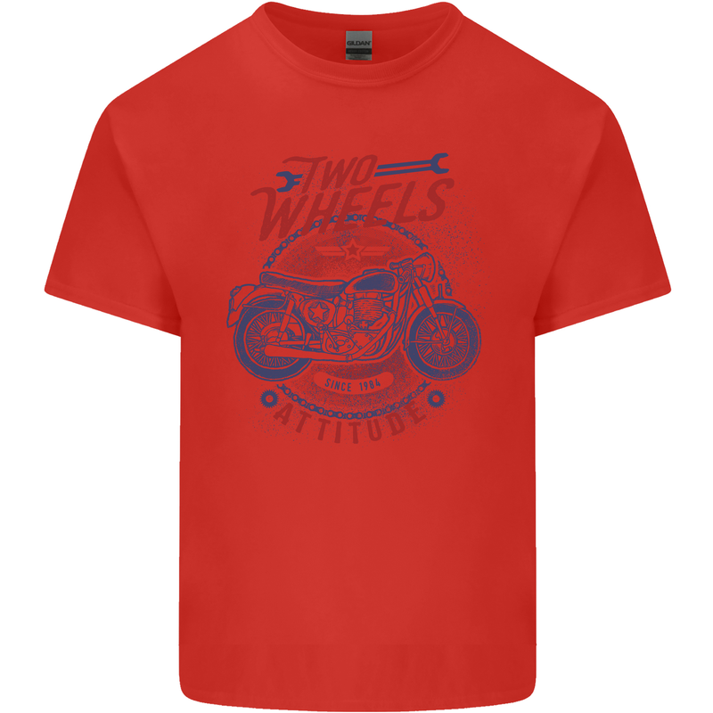 Two Wheels Attitude Motorcycle Biker Motorbike Kids T-Shirt Childrens Red