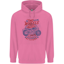 Two Wheels Attitude Motorcycle Biker Motorbike Mens 80% Cotton Hoodie Azelea