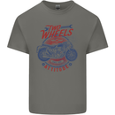 Two Wheels Attitude Motorcycle Biker Motorbike Mens Cotton T-Shirt Tee Top Charcoal