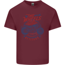 Two Wheels Attitude Motorcycle Biker Motorbike Mens Cotton T-Shirt Tee Top Maroon