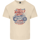 Two Wheels Attitude Motorcycle Biker Motorbike Mens Cotton T-Shirt Tee Top Natural
