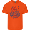 Two Wheels Attitude Motorcycle Biker Motorbike Mens Cotton T-Shirt Tee Top Orange
