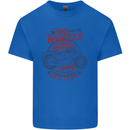 Two Wheels Attitude Motorcycle Biker Motorbike Mens Cotton T-Shirt Tee Top Royal Blue