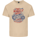 Two Wheels Attitude Motorcycle Biker Motorbike Mens Cotton T-Shirt Tee Top Sand