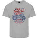 Two Wheels Attitude Motorcycle Biker Motorbike Mens Cotton T-Shirt Tee Top Sports Grey