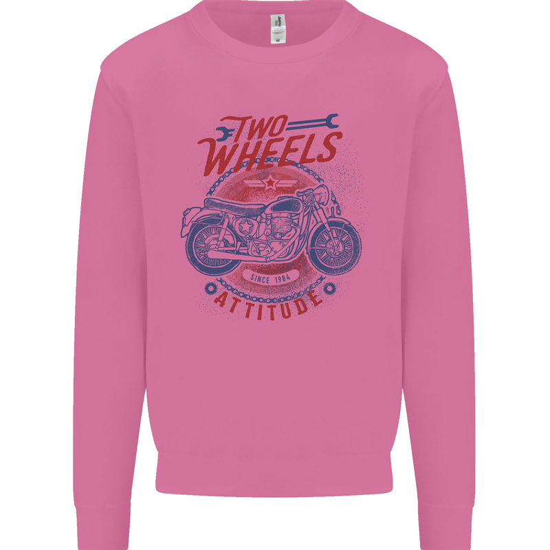 Two Wheels Attitude Motorcycle Biker Motorbike Mens Sweatshirt Jumper Azalea