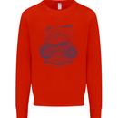 Two Wheels Attitude Motorcycle Biker Motorbike Mens Sweatshirt Jumper Bright Red