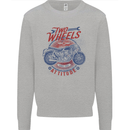 Two Wheels Attitude Motorcycle Biker Motorbike Mens Sweatshirt Jumper Sports Grey