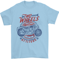 Two Wheels Attitude Motorcycle Biker Motorbike Mens T-Shirt 100% Cotton Light Blue