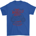 Two Wheels Attitude Motorcycle Biker Motorbike Mens T-Shirt 100% Cotton Royal Blue