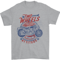 Two Wheels Attitude Motorcycle Biker Motorbike Mens T-Shirt 100% Cotton Sports Grey